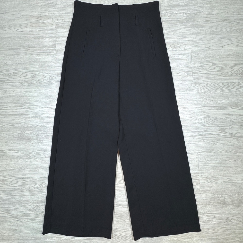 Laurel Women's 6 Wide Leg Trousers Black High‎ Waisted Minimalist Dress Pants